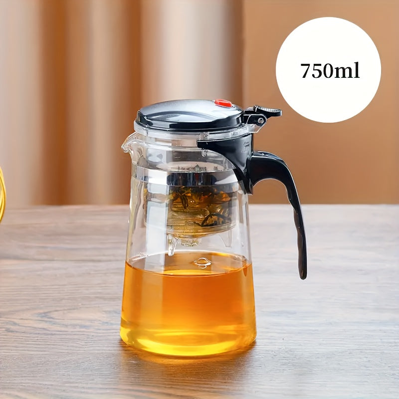 Tetera de vidrio con infusor para té de hojas sueltas y florido para hogar, oficina y restaurante
