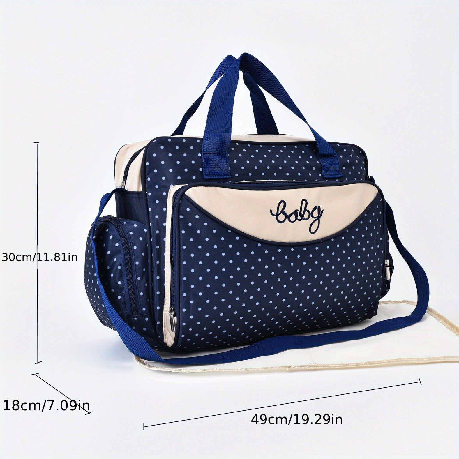 Polka Dot Diaper Bag for Moms Spacious Tote Shoulder Bag for Baby Care