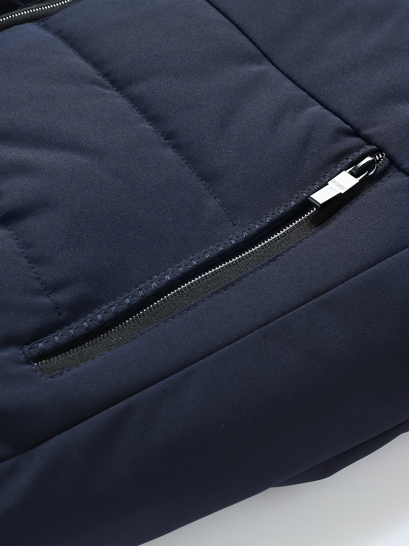 Men's Padded Jacket Zipper Stand Collar Casual Fall Winter Polyester Solid