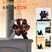 Mini Fireplace Fan Black Indoor Outdoor Heating Ventilator