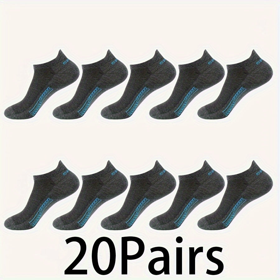 10 Pairs Unisex Low-Cut Breathable Cotton Sport Socks for Outdoor Activities