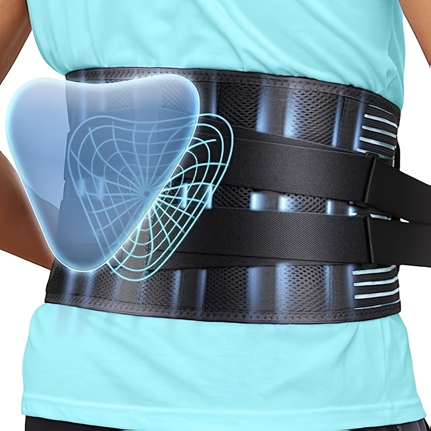 Cinturón ajustable con soporte lumbar transpirable para hombres y mujeres. Solo limpieza en seco