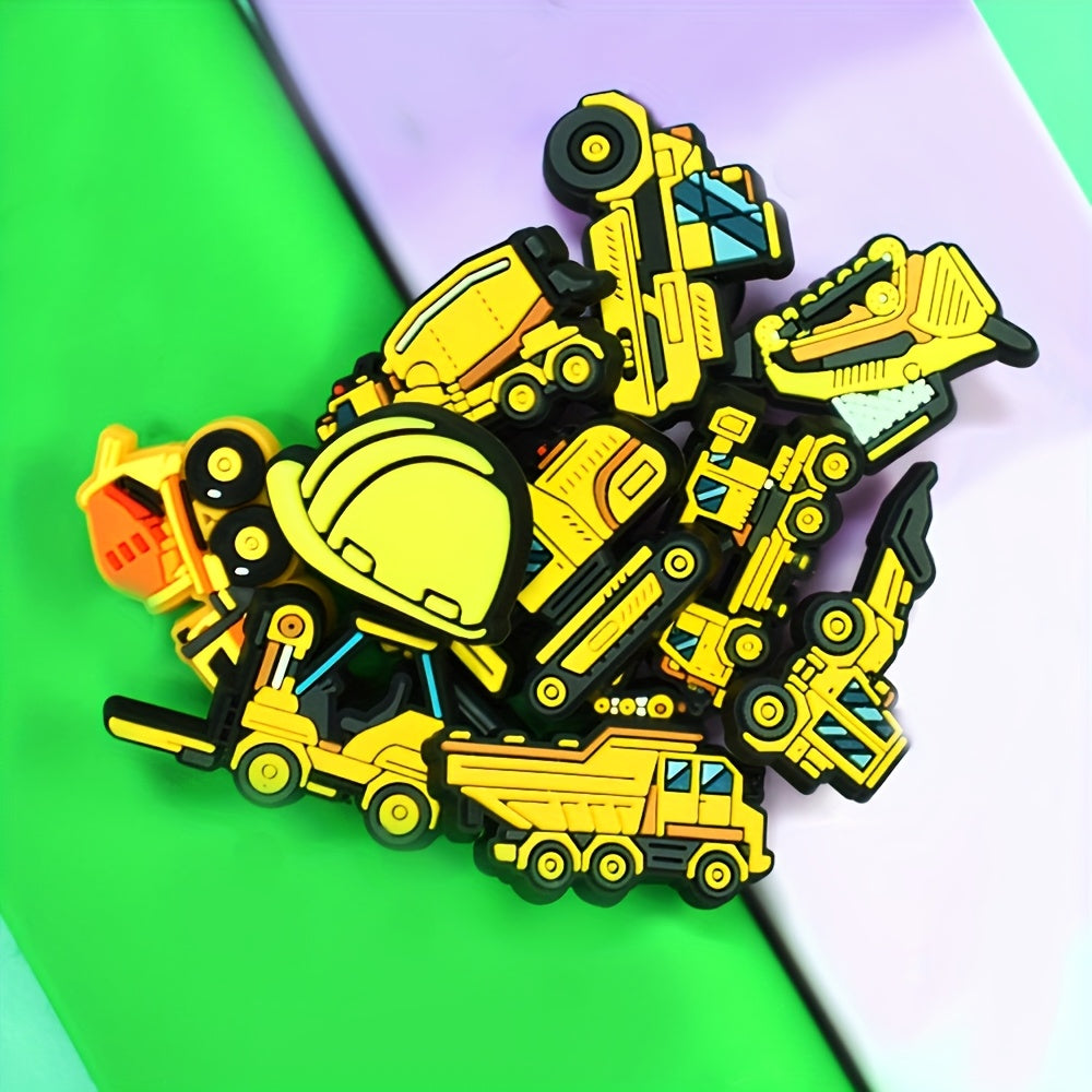 Unisex Plastic Construction Vehicle Shoe Charms for Sandals and Garden Shoes