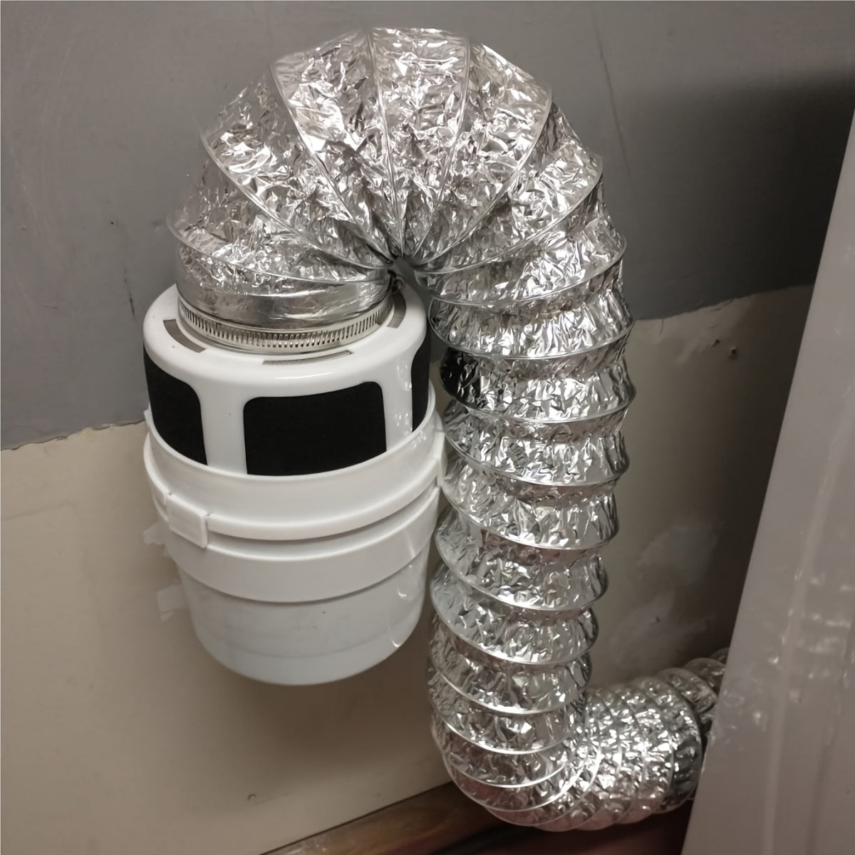 4-Inch Premium Dryer Lint Trap Kit Flexible Foil Tubing with Filter Sponge