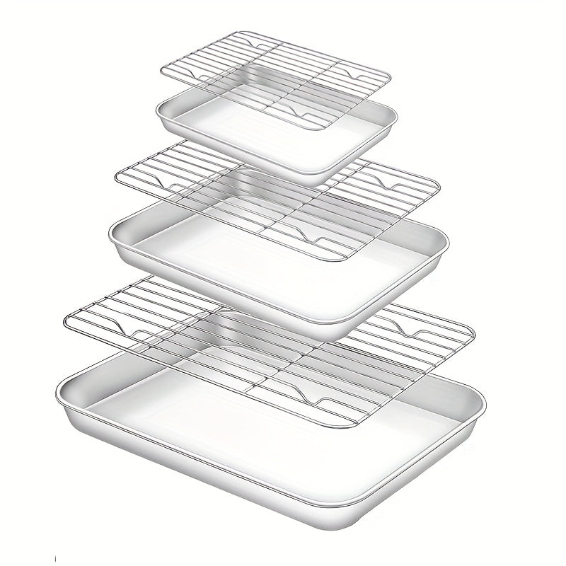 Stainless Steel Baking Sheet and Cooling Rack Set for Cookies and Vegetables