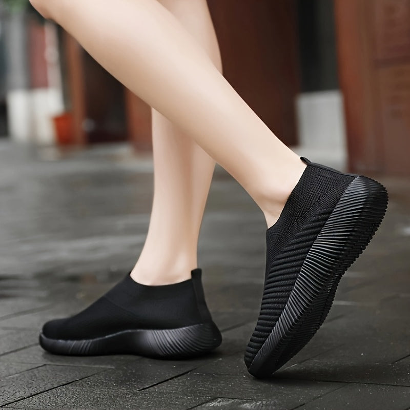 Women's Slip-On Sneakers Breathable Fabric EVA Cushioned Sole All-Season White Teal
