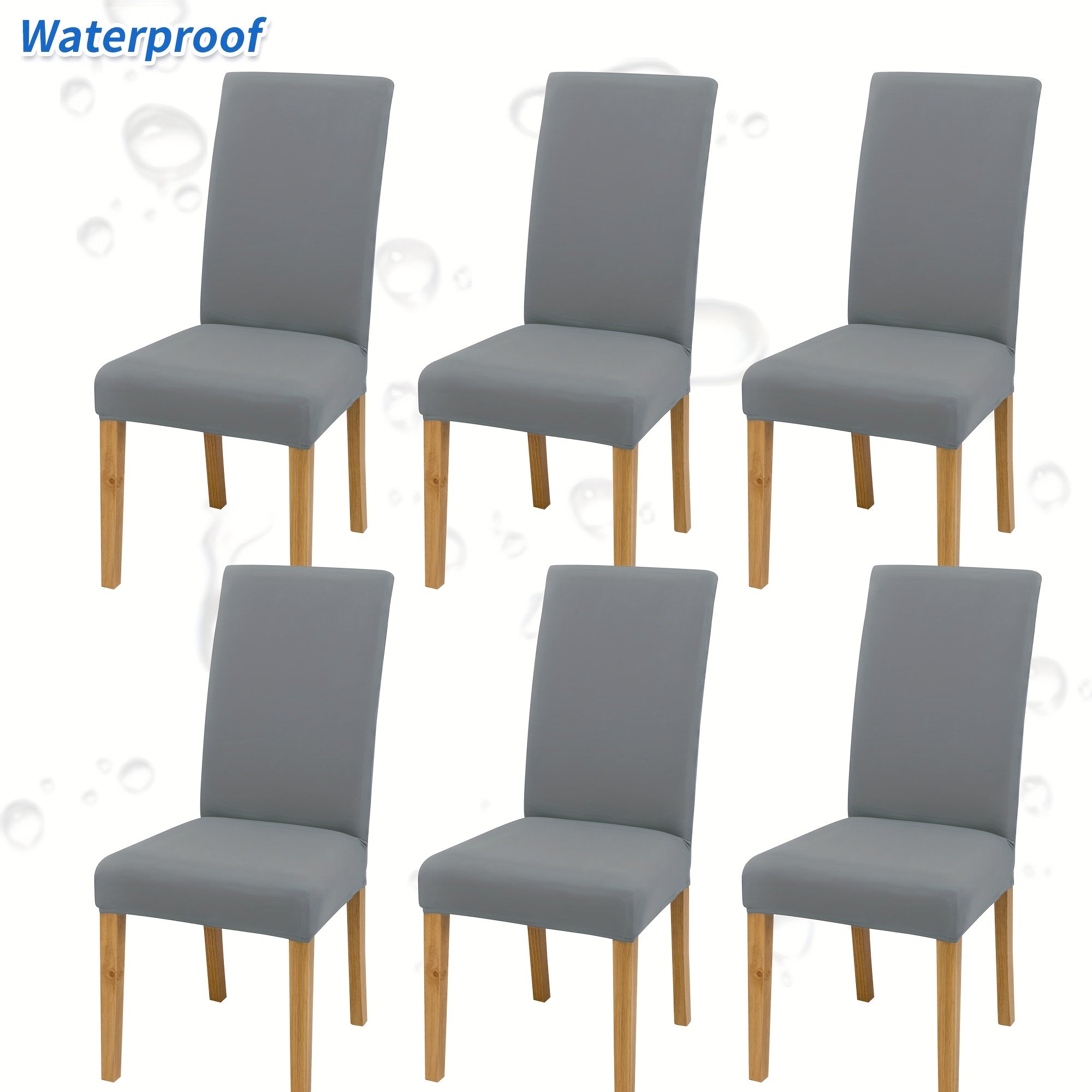 4-6 шт. Стрейчевые чехлы для стульев из молочного волокна с водоотталкивающими эластичными лентами, машинная стирка, 92% полиэстер, 8% спандекс, вес 140-160 г. Идеально подходит для декора дома и ресторана.