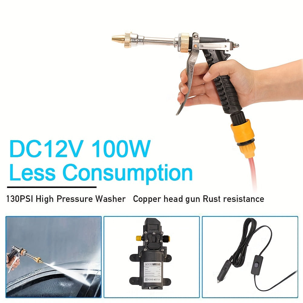Portable Electric Pressure Washer Kit 12V 70W 160 PSI with Hose and Car Plug