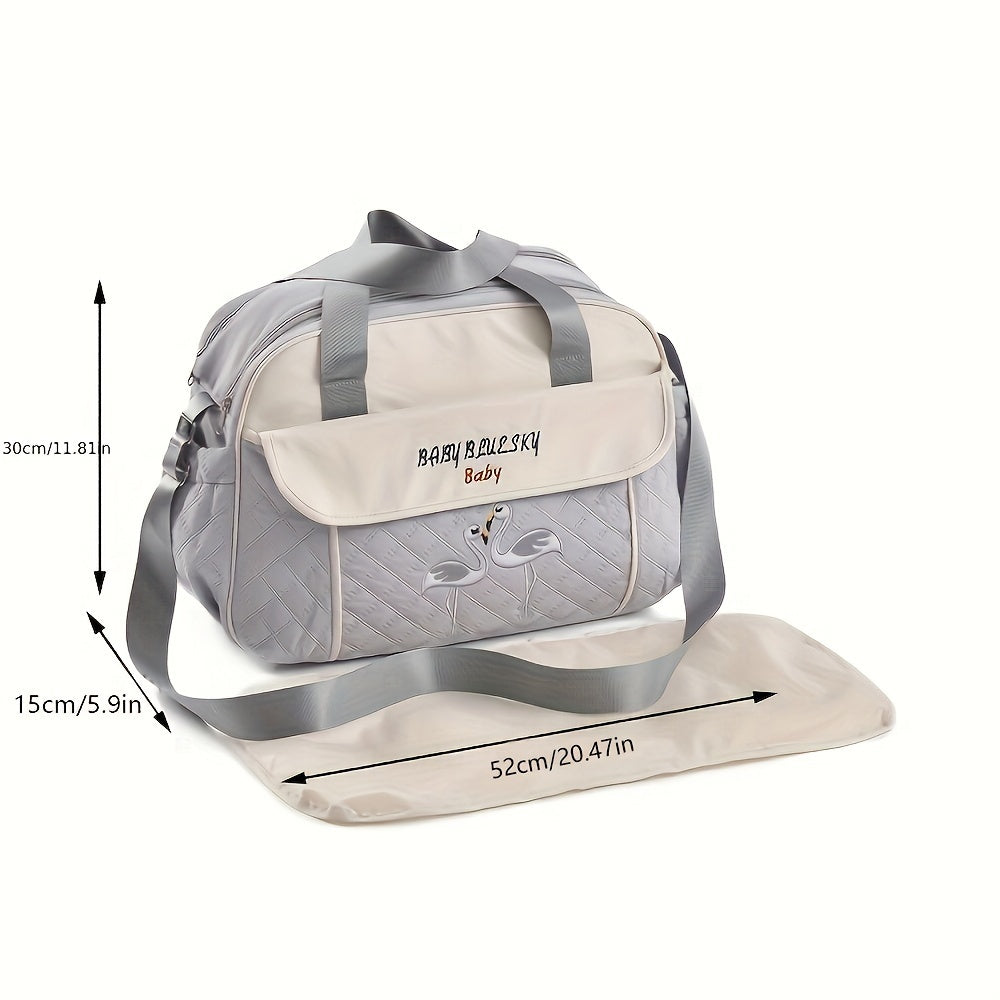 Вышитая сумка через плечо для мам с большой ёмкостью и молнией - стильная, многофункциональная сумка на плечо