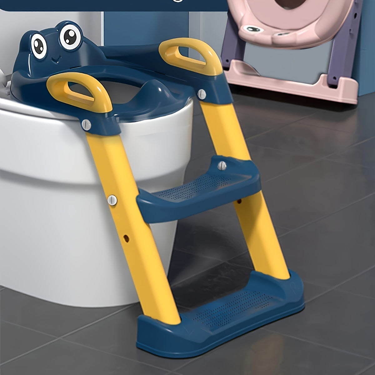 Frog-Themed Potty Training Ladder for Toddlers Safe Portable Toilet Seat