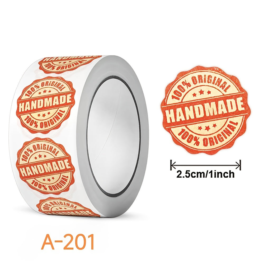Roll of 500 Adhesive Labels 2.54 cm Diameter Handmade Craft Seals for Gifts