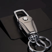 Unisex Collapsible Metal Car Key Chain with Keyring and Hanging Accessory