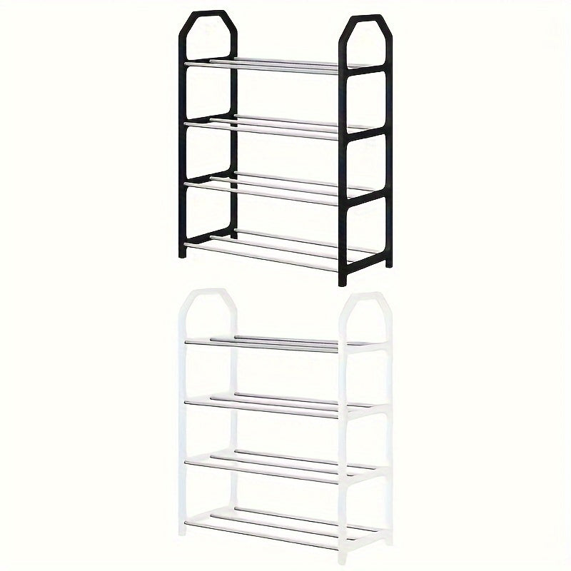 4-Tier Stainless Steel Shoe Rack Standalone Organizer for Entryway Hallway