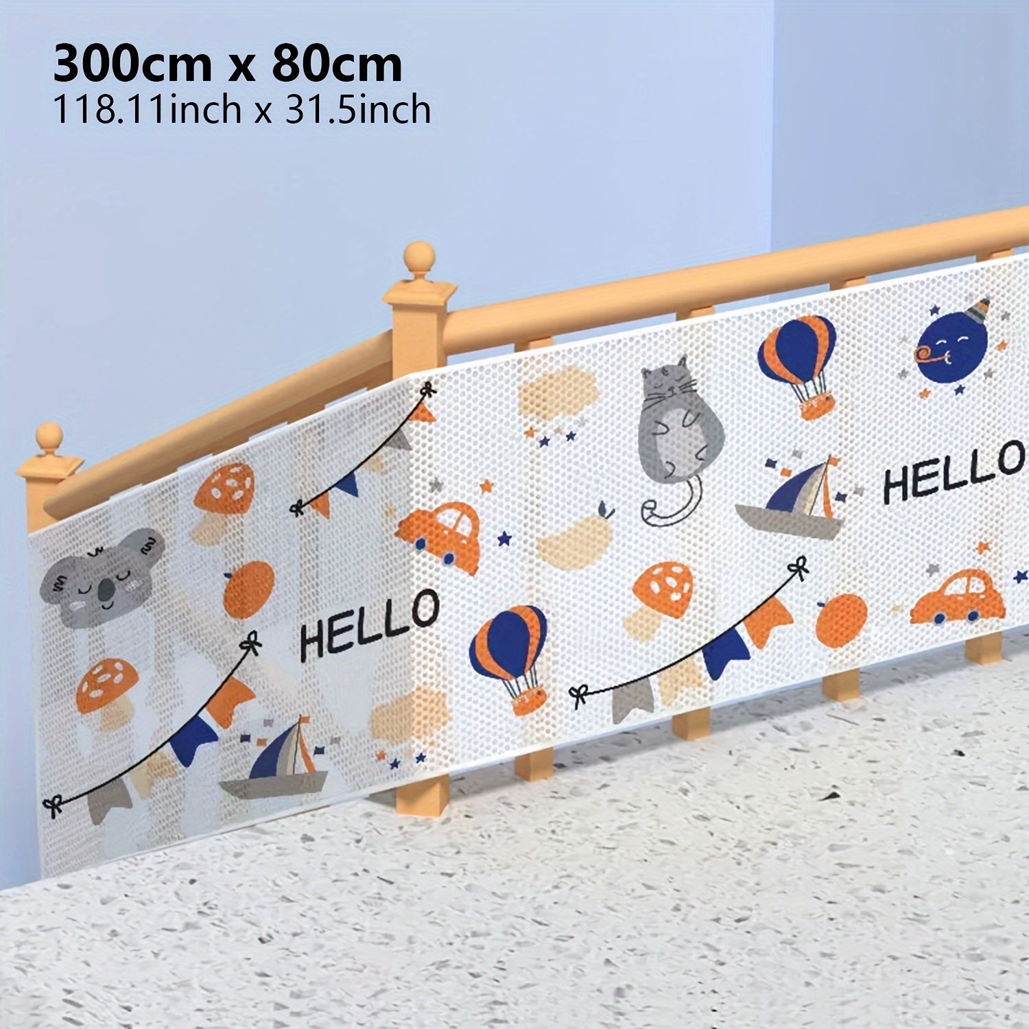 Kids Safety Net Set for Stairs and Balconies Childproof Guard Mesh for Children Ages 3 to 6