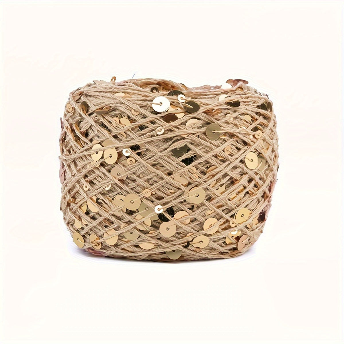 Sequin Cotton Yarn for Hand Knitting and Crocheting 50g White Red Black Beige