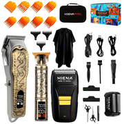 Набор для стрижки волос из 3 предметов для мужчин, триммер для барбершопа, LED-дисплей, подарок для ухода