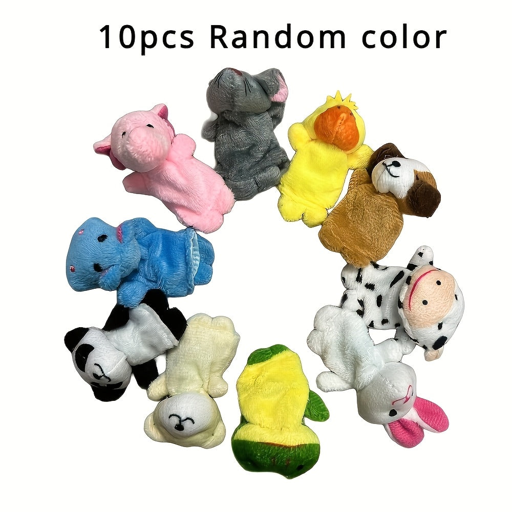 Set of 10 Mini Animal Finger Puppets for Storytelling and Family Fun