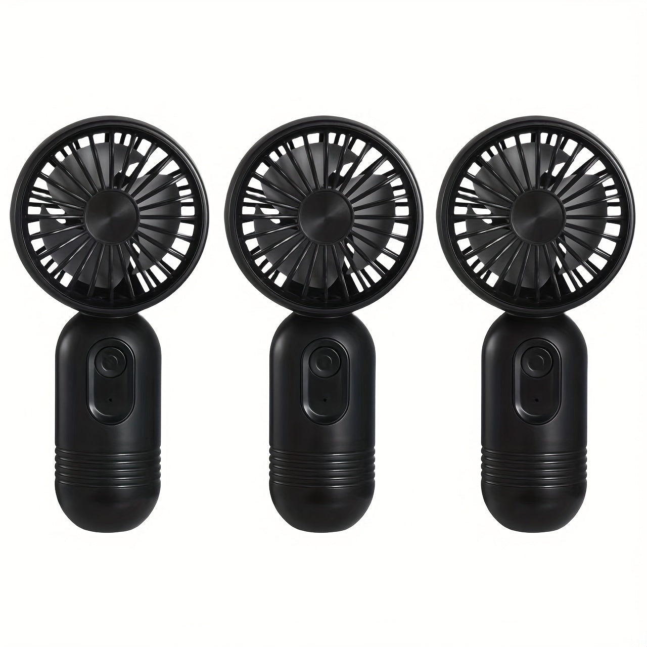 Mini Fan Set 3 Pack Portable Handheld Fans with Lanyards USB Rechargeable Adjustable Speeds