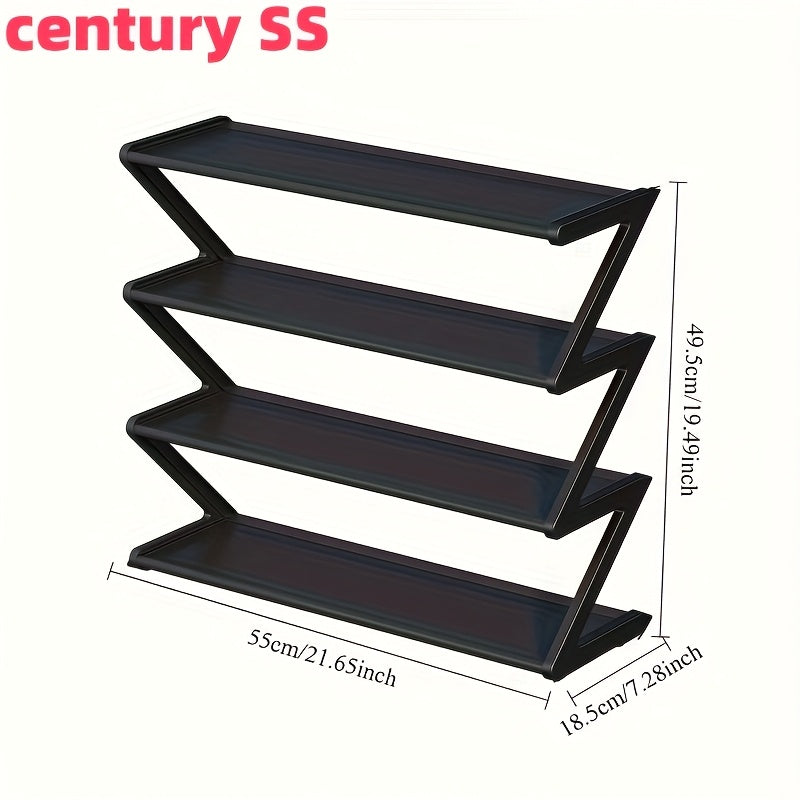 Многоуровневая обувная полка Z-образной формы, экономящая место, многоразовая, пластиковая, для организации дома