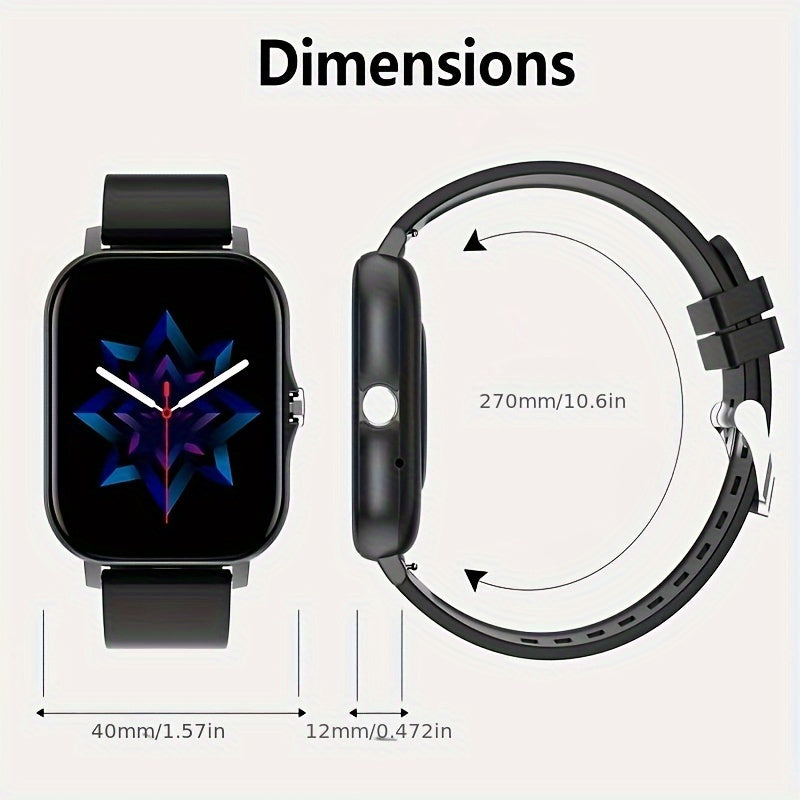 Reloj inteligente Full-Touch HD 1.85 pulgadas, rastreador de fitness, monitoreo del sueño, llamadas inalámbricas, compatible con Android y iOS