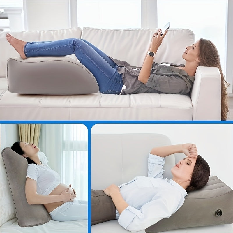 Inflatable Pregnancy Support Pillow with Lumbar and Foot Cushions for Travel and Camping