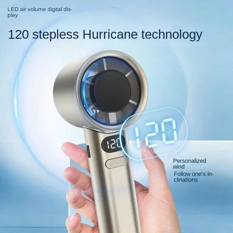Portable Handheld Fan with 120 Wind Speeds Bladeless USB Rechargeable Electric Eyelash Fan