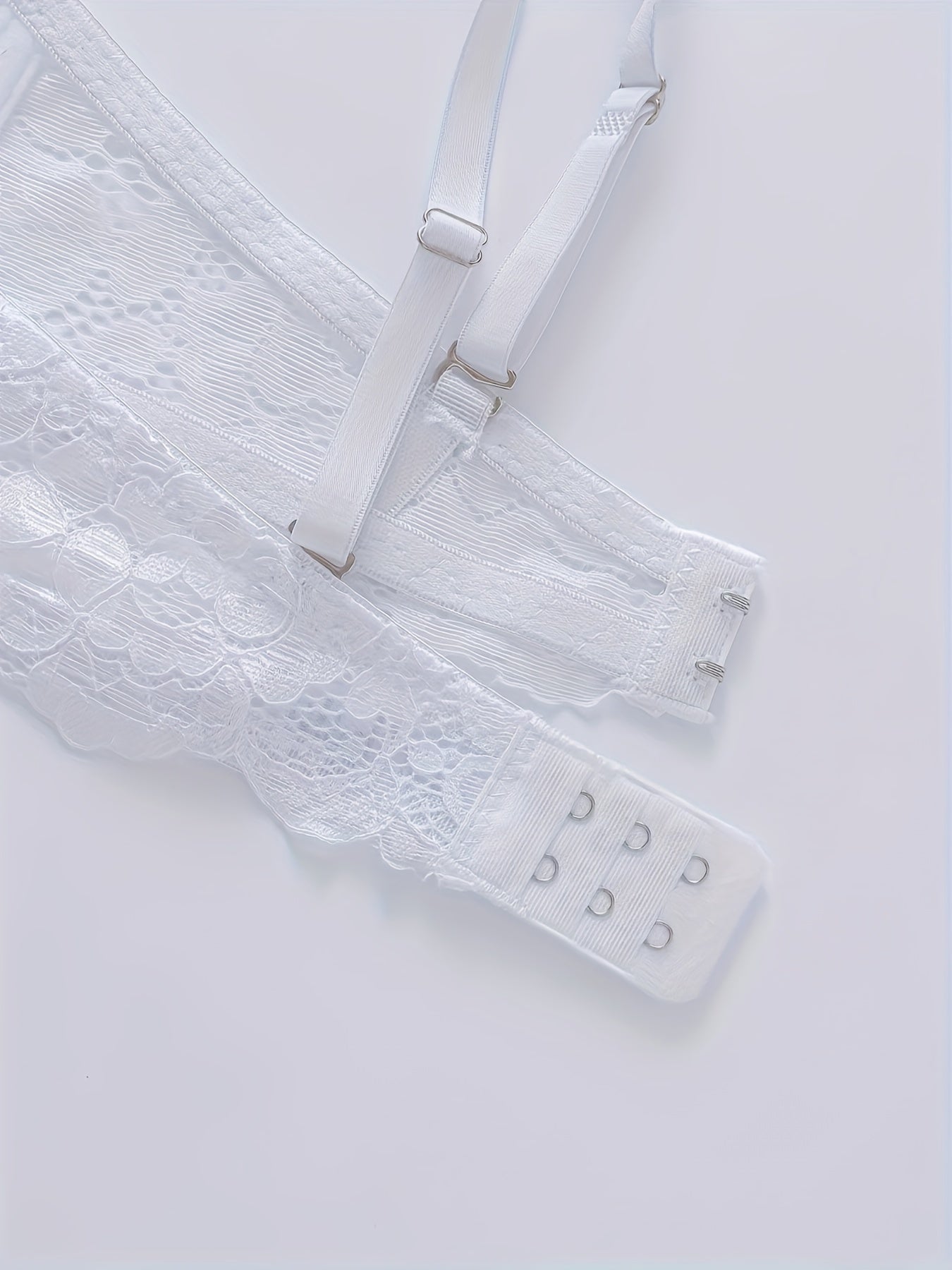 Women’s Lace Push-Up Bras 4-Pack High Support Adjustable Straps Non-Padded Floral Lace