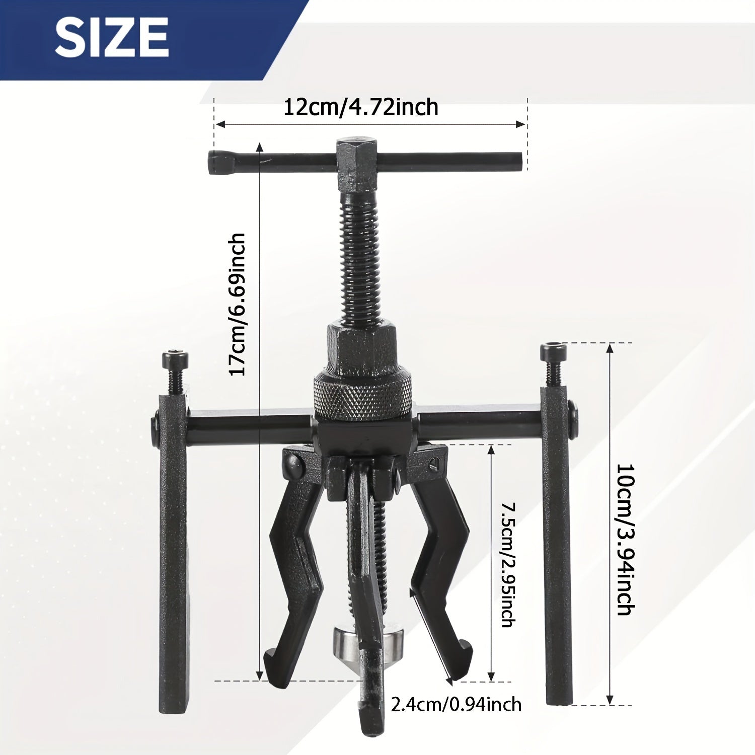 Set of 3 Adjustable Claw Pullers, Automotive Bearing and Pulley Tool