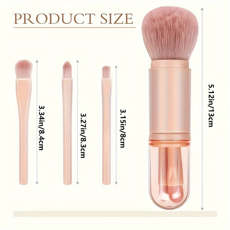 Girls Makeup Brush Set 4-in-1 Double-Ended Professional Tools