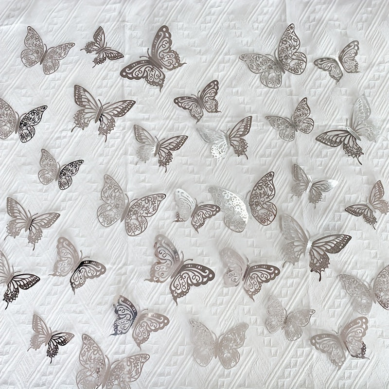 72 Pieces Sparkling Butterfly Paper Cake Decorations for Birthdays Weddings