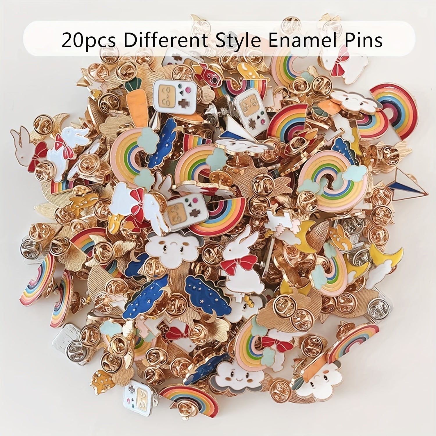 Set of 20 Cute Cartoon and Anime Enamel Pins for Backpacks Hats Jackets Gift for Women