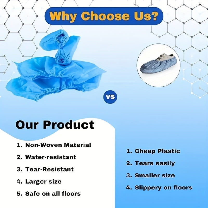 Disposable Shoe Covers 100pcs, Cleaning, Hygiene, Travel Hotel Use