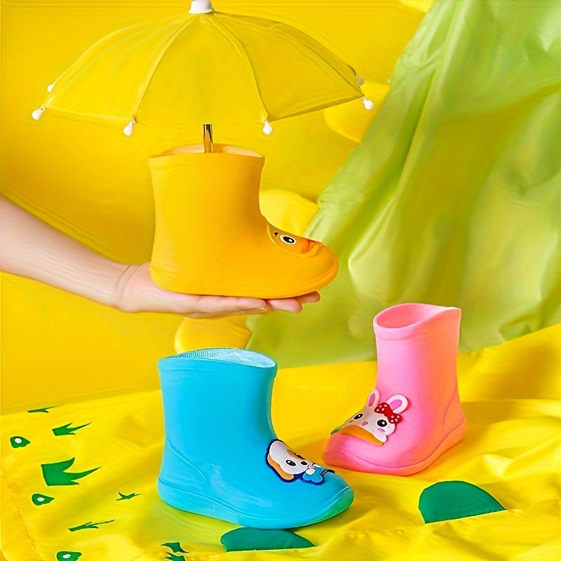 Kids Boys Cartoon Animal Waterproof PVC Short Rain Boots Lightweight Durable Outdoor Play
