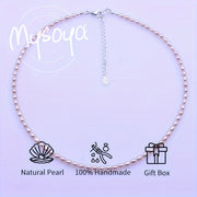 Pink Freshwater Pearl Necklace Vintage Vacation Style June Birthstone No Plating for Everyday and Special Occasions