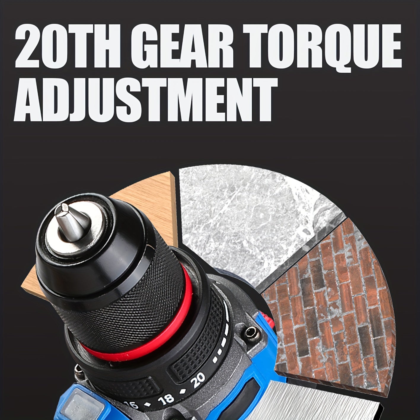 16V Brushless Cordless Mini Drill with Self-Locking Chuck 20+1 Torque Settings