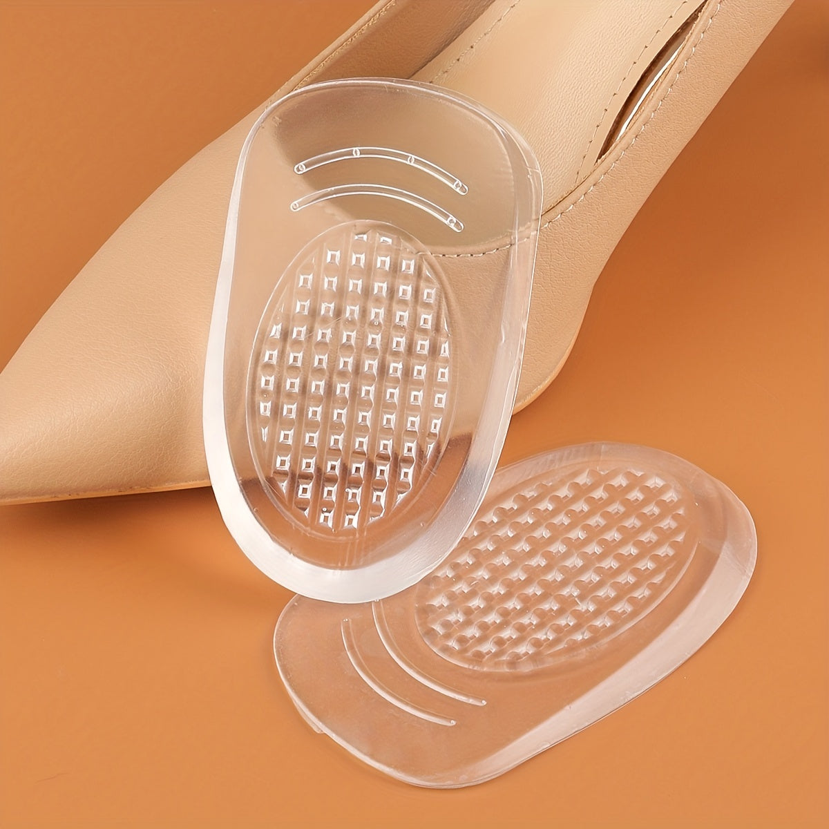 Women Silicone Heel Cushions Self-Adhesive Non-Slip Insoles