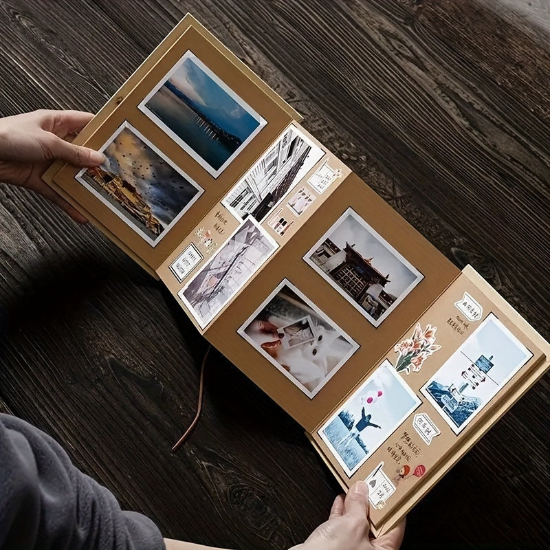 Folded Page DIY Photo Album with Organized Sections for Gift Giving