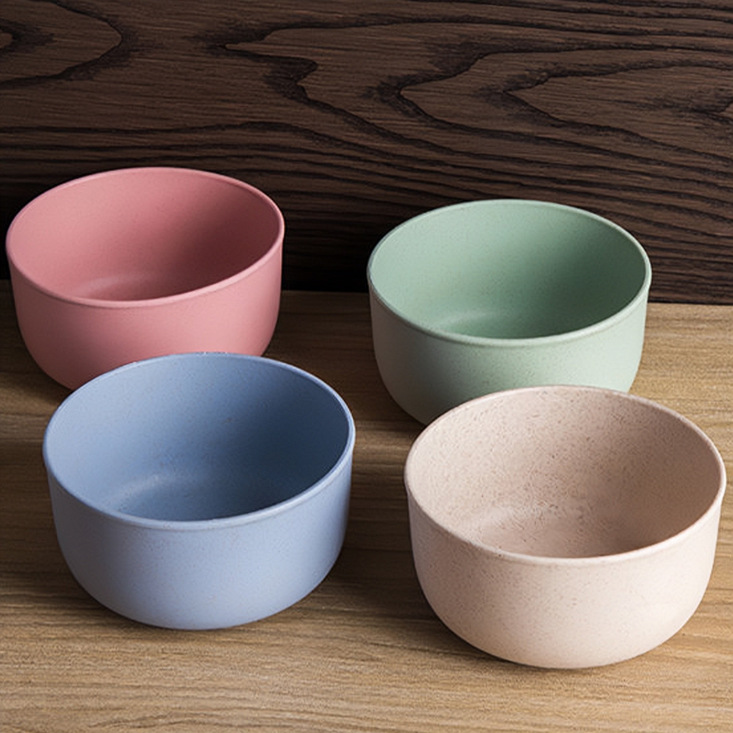 4-Piece Plastic Tableware Set Reusable Bowls for Dining, Camping, Picnic