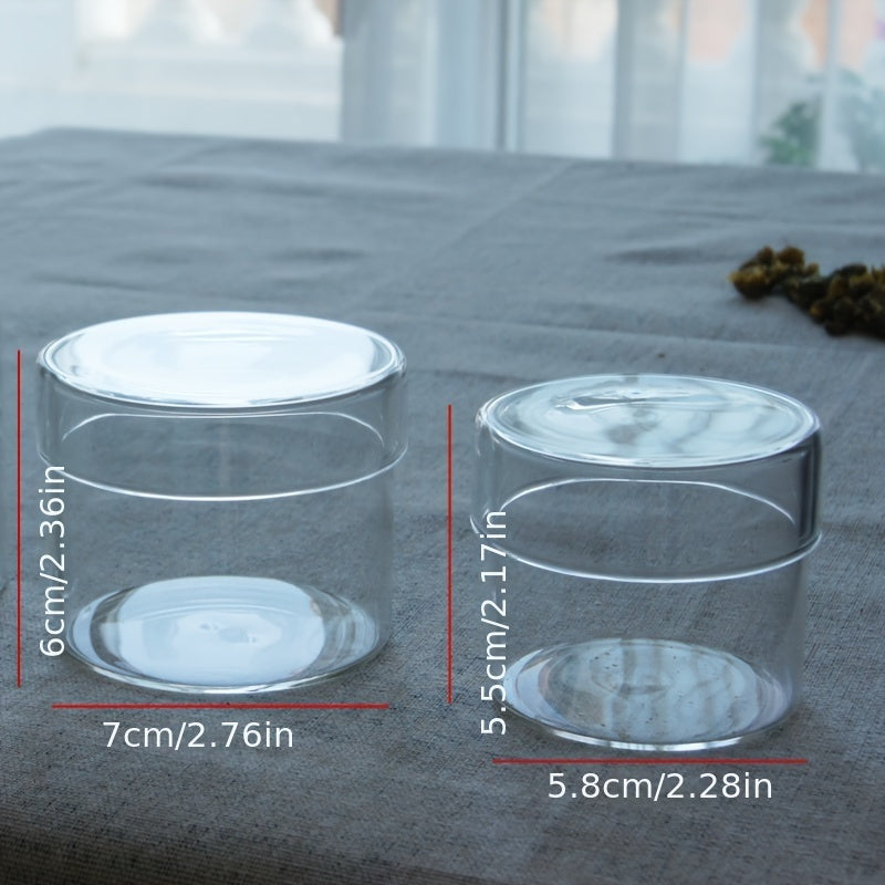 Set of Borosilicate Glass Storage Jars with Airtight Lid for Snacks and Jewelry