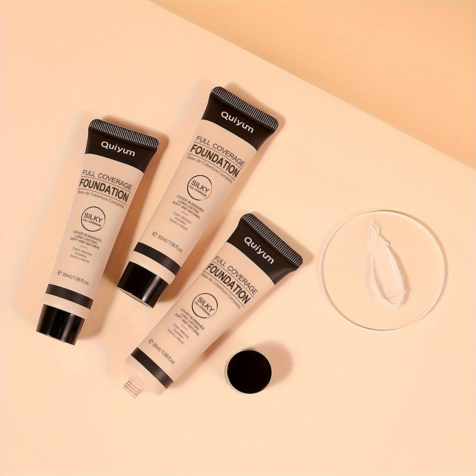 Women Full Coverage Matte Liquid Foundation Oil-Free Cover Blemishes Dark Spots