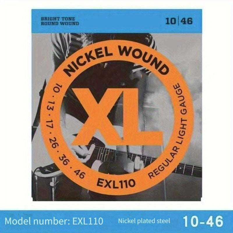 6 XL Nickel-Plated Electric Guitar Strings Bright Tone Uncoated 10-46 Orange