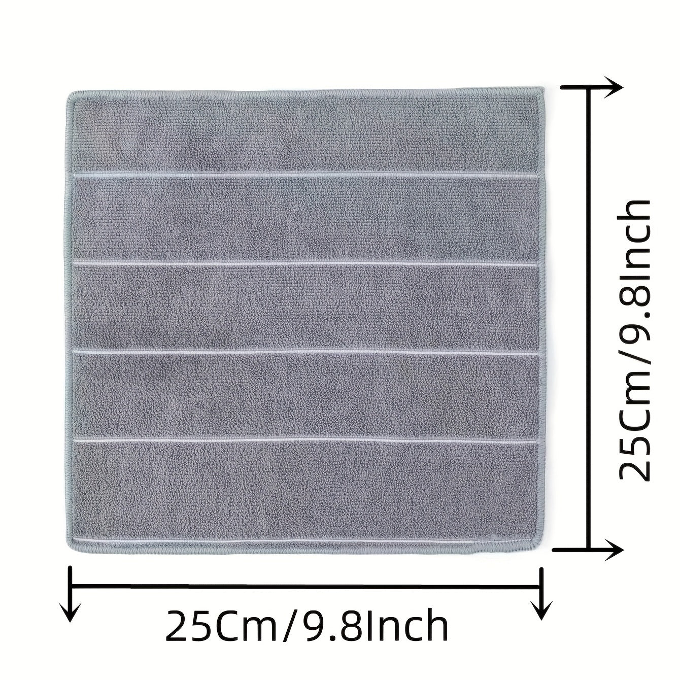 Set of 5 Microfiber Cleaning Towels Gray White Absorbent Quick-Drying Kitchen Bathroom