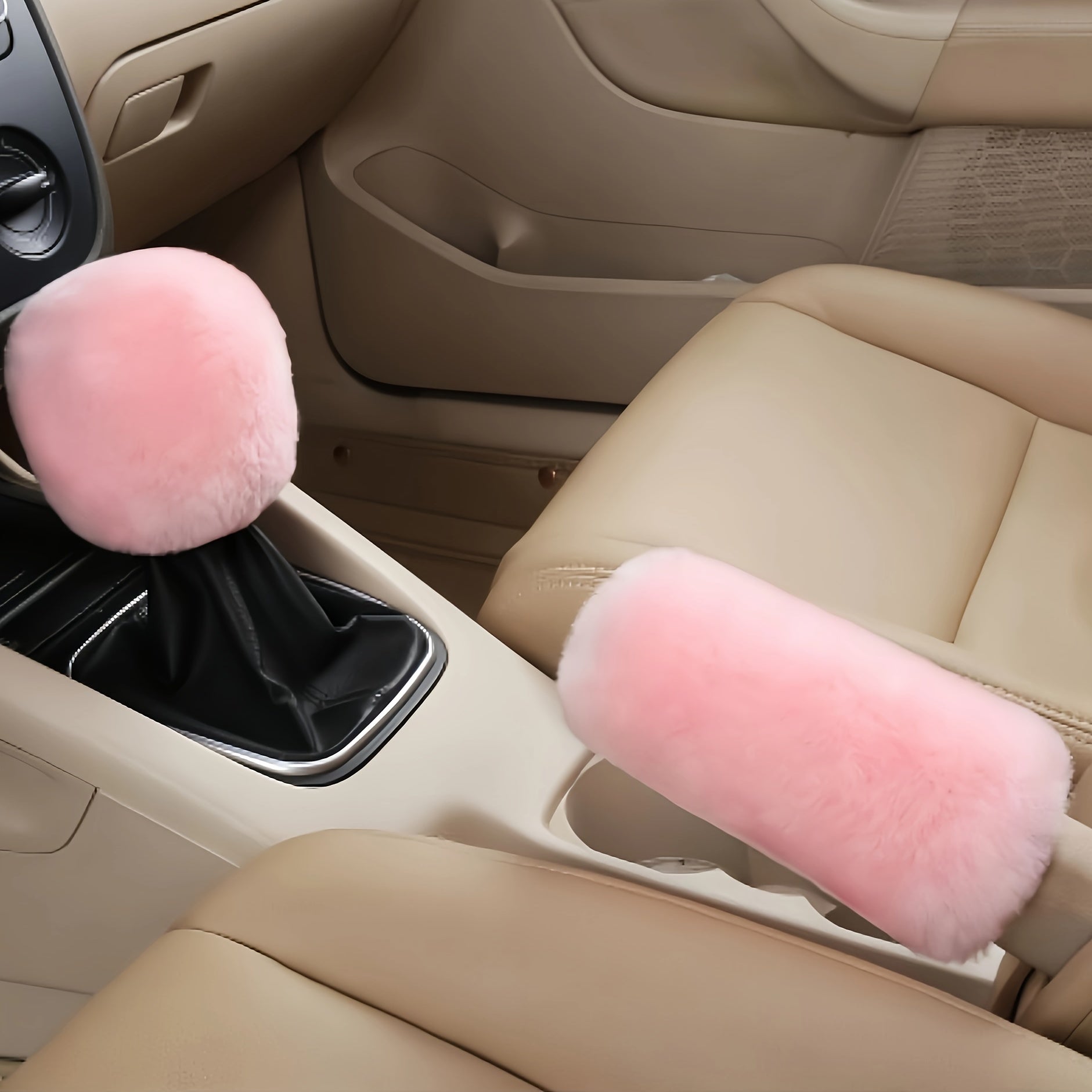 Car Interior Accessories 2Pcs Plush Winter Insulation Gear Shift Covers