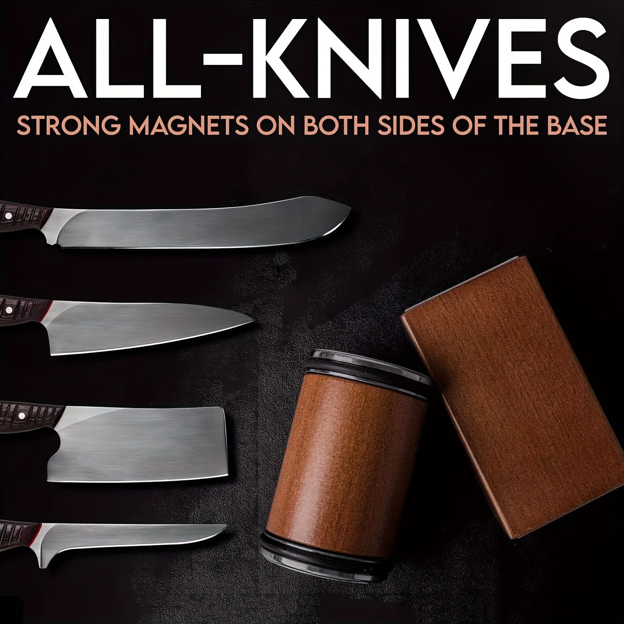 Manual Knife Sharpening Set with Walnut Wood and Diamond Coating, Adjustable Angles