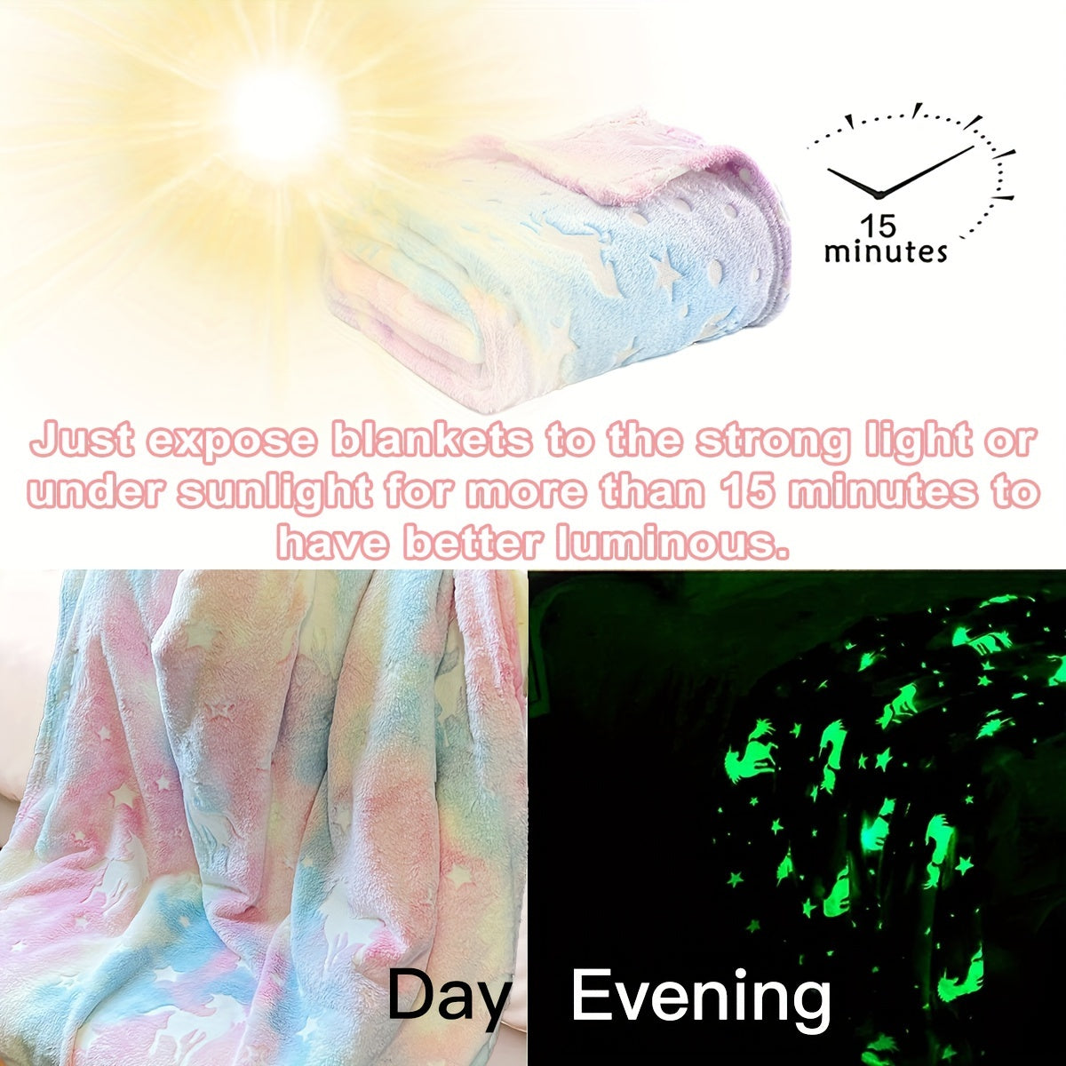 Glow in the Dark Flannel Fleece Blanket with Christmas Tree Print Cozy All-Season Home Decor