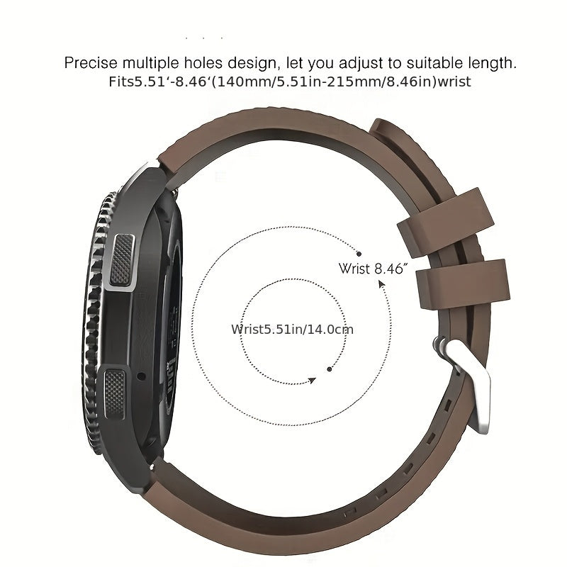 Men's Silicone Watch Strap 22mm Compatible with Galaxy Watch 3 45mm 46mm and Gear S3 Frontier