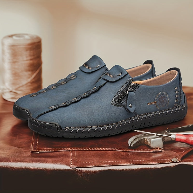 Men's Leather Loafers Non-Slip Casual Shoes Round Toe Fall Spring Summer Winter Solid