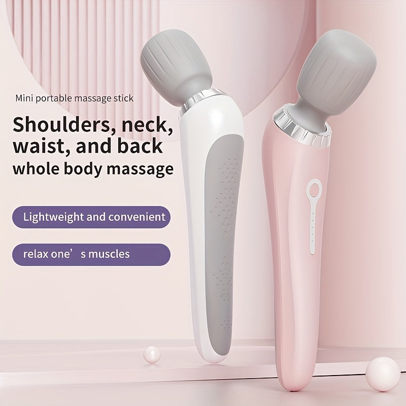 Portable Electric Massage Stick for Whole Body with USB Charging Silicone Head Rechargeable Battery
