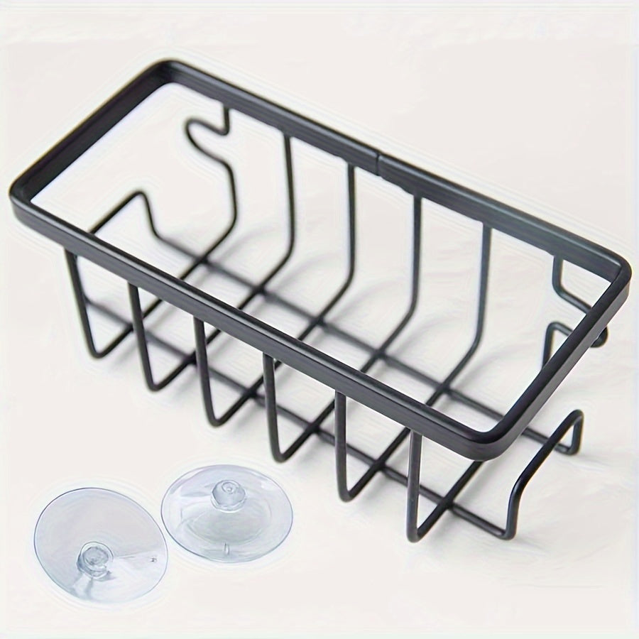 Wall-Mounted Kitchen Organizer for Sponge and Towel Storage, Space-Saving, No-Drill