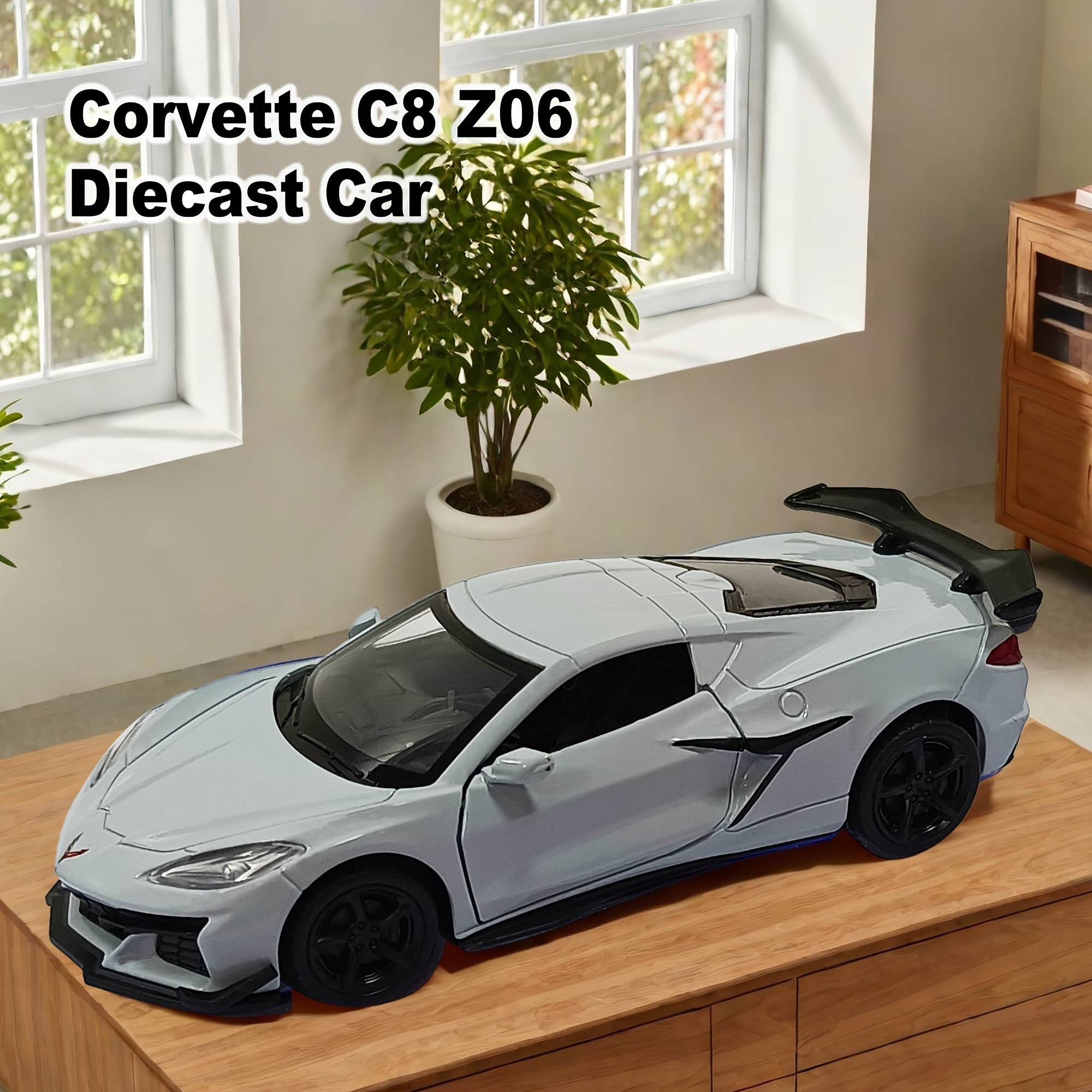 Adult Alloy Diecast Model Car 5-Inch Blue Coronavirus Z06 Collectible